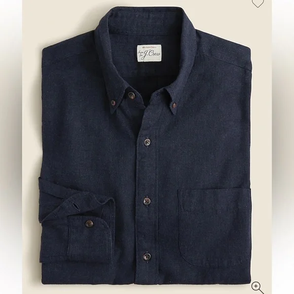 J Crew Men's Navy Brushed Twill Shirt - Picture 3 of 3